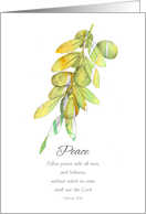 Peace Be With You Hebrews Scripture Olive Branch card