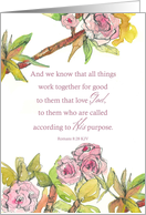 God Loves You Bible Scripture Romans Cherry Blossoms card