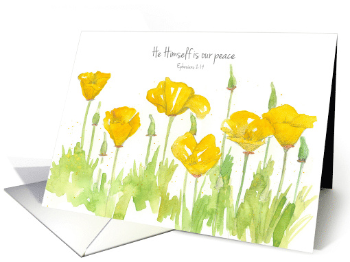 He Is Our Peace Bible Scripture Ephesians Poppies card (1769862)