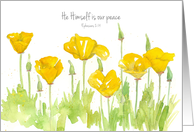 He Is Our Peace Bible Scripture Ephesians Poppies card