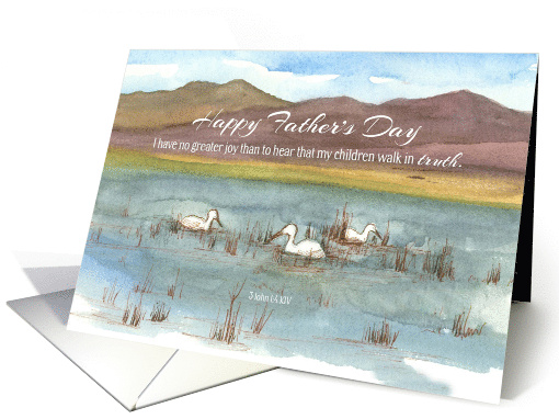 Happy Fathers Day Bible Verse John Desert Lake card (1770062)