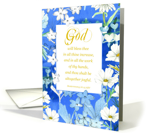 Happy Birthday Bible Scripture Deuteronomy Flowers card (1770216)