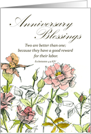 Wedding Anniversary Blessing Scripture Ecclesiastes Rose card