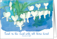 Encouragement Trust In The Lord White Heart Flowers card
