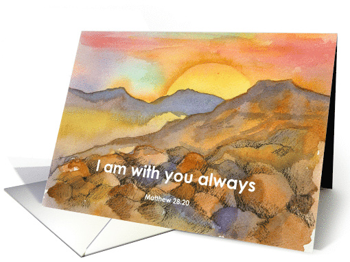 Desert Sunset Landscape Bible Scripture Matthew Blank card (1772176)