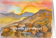 Desert Sunset Landscape Bible Scripture Matthew Blank card