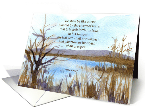 Graduation Congratulations Psalms Bible Scripture Lake card (1772464)