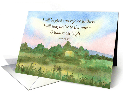Wish You A Happy Day Psalms Bible Scripture Sunset card (1772466)