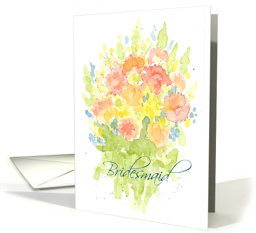 Bridesmaid Invitation Wedding Party Pink Flowers card (177647)