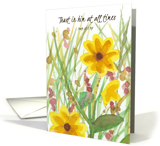 Get Well Soon Psalms Bible Verse Religious Flowers card (1779488)