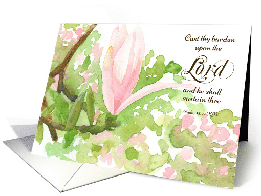 Get Well Soon Psalms Bible Verse Religious Magnolia card (1779492)