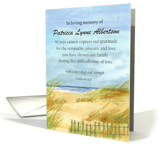 Thank You For Your Sympathy Beach Seascape Custom Name card (1780008)