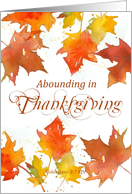 Happy Thanksgiving Scripture Colossians Fall Leaves Spatter card