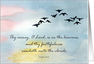 In Sympathy Scripture Psalms Birds Flying Sunset Sky card