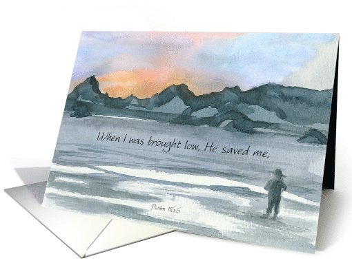 Get Well Grief Depression Psalms 116 Scripture Ocean Sunrise card
