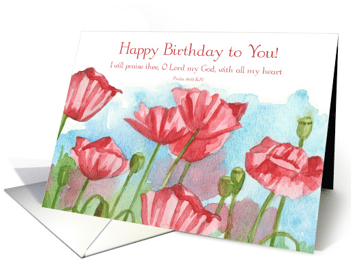 Happy Birthday To You Psalms 86 Scripture Poppies card (1784440)
