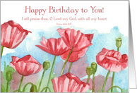 Happy Birthday To You Psalms 86 Scripture Poppies card