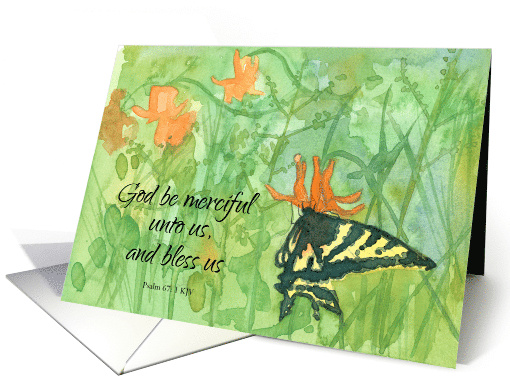 Praying For You Psalms 67 Scripture Swallowtail Butterfly card