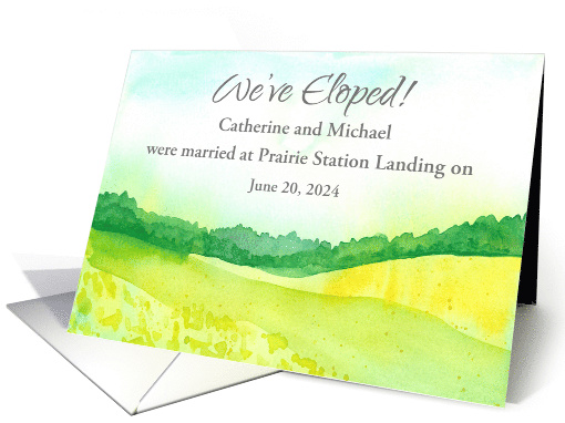 We Eloped Prairie Hills Wedding Announcement Custom card (1785738)