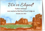 We Eloped Southwest Desert Wedding Announcement Custom card
