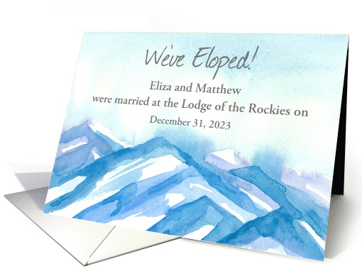 We Eloped Rocky Mountains Wedding Announcement Custom card (1786936)