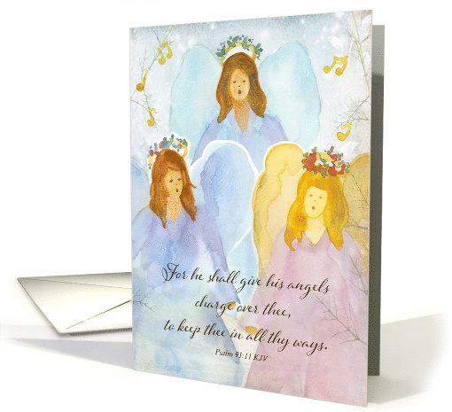 Merry Christmas Angels Psalms Bible Scripture card (1799654)