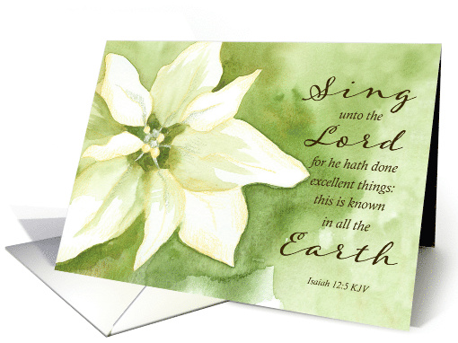 Merry Christmas Isaiah Bible Scripture Poinsettia card (1800718)