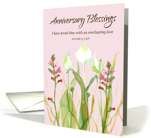 Anniversary Blessings Scripture Jeremiah Wildflowers card (1803726)