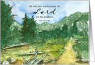 Happy Birthday Scripture Psalm Mountain Hiking Trail card