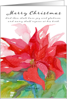 Merry Christmas Luke Bible Scripture Poinsettia Flower card