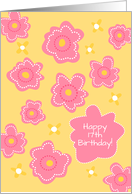 Happy 17th Birthday Pink Yellow Flowers card