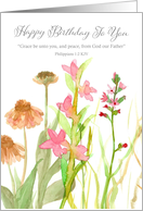 Religious Birthday Bible Scripture Philippians Wildflowers card