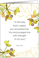 Baptism Anniversary Psalm 138 Tree Leaves card