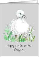 Happy Easter Cygnet Baby Swan Custom Name card