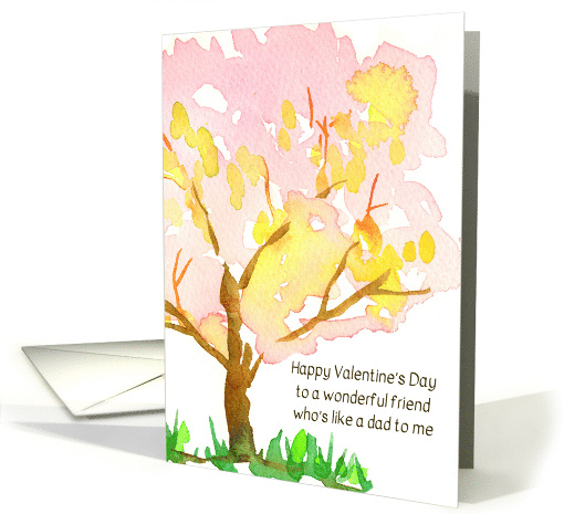 Happy Valentines Day Friend Like A Dad To Me Tree card (1817534)