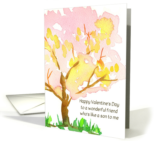 Happy Valentines Day Friend Like A Son To Me Tree card (1817924)