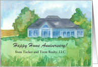 Happy Home Anniversary From Realtor Custom Name card