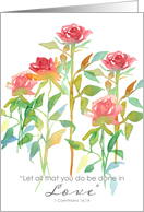 Religious Valentines Day Scripture Corinthians Roses card