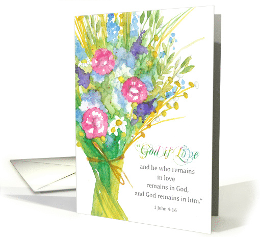 Religious Valentines Day Scripture John 4 16 Bouquet card (1821954)