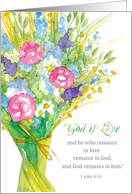 Religious Valentines Day Scripture John 4 16 Bouquet card