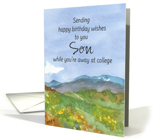 Happy Birthday Son While Away At College Mountains card (1822014)