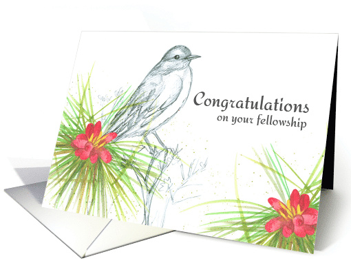 Congratulations Fellowship Bird Pine Tree Buds card (1823822)
