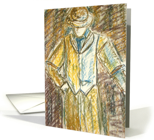 Mystery Man Pastel Drawing card (182470)