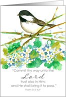 Nun Religious Life Anniversary Psalm 37 Chickadee Bird card