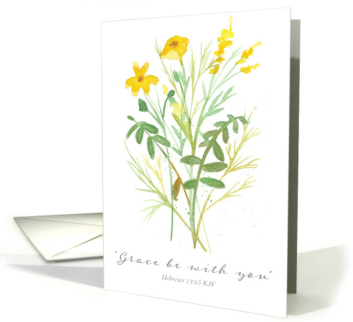 Nun Religious Life Anniversary Hebrews Wildflowers Spatter Spots card
