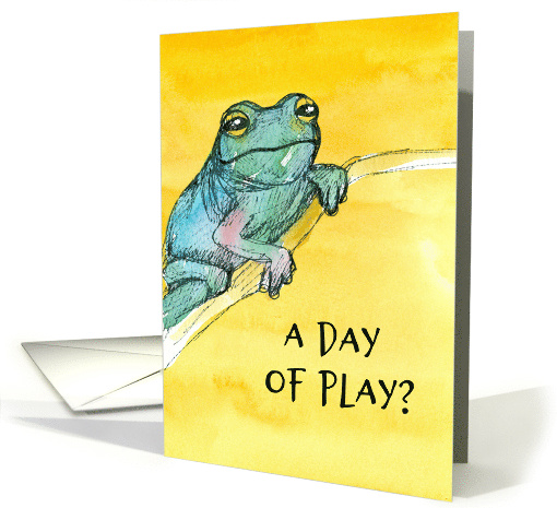 Leap Year Day of Play Frog Branch Yellow card (1826048)