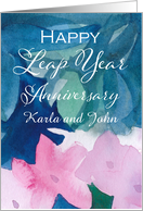 Happy Leap Year Anniversary Impatiens Custom Name card