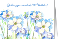 Wishing You A Wonderful 30th Birthday White Wildflower Watercolor card