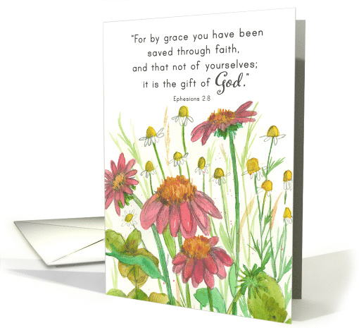 Anniversary Cancer Survivor Scripture Ephesians Flowers card (1830588)