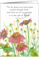 Anniversary Cancer Survivor Scripture Ephesians Flowers card